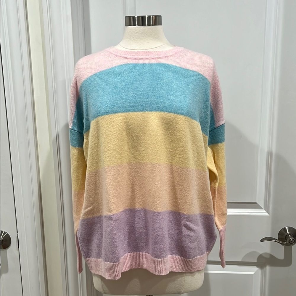 J.‎ CREW boyfriend Sweater 80% Wool 20% Cashmere  Pastels Colorful Easter Spring